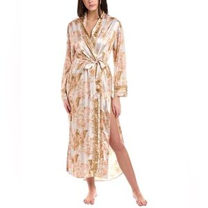 NWT Free People Pajama Party Holiday Robe in Tea Combo XL